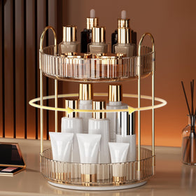 Organisateur de maquillage YCIA&DONE Amber Gold avec cosmétiques disposés