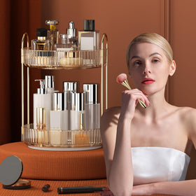 Organisateur de maquillage YCIA&DONE Amber Gold avec produits de beauté