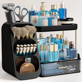 Organisateur de salle de bain HBlife noir avec porte-pinceaux