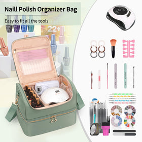 Organisateur de vernis à ongles CUBETASTIC avec lampe LED et outils