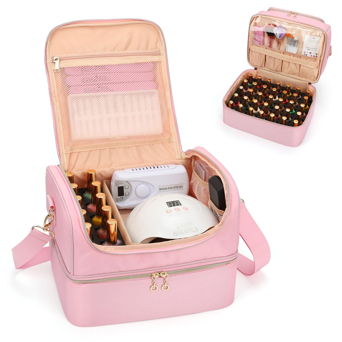 Organisateur de vernis à ongles CUBETASTIC rose vue de face