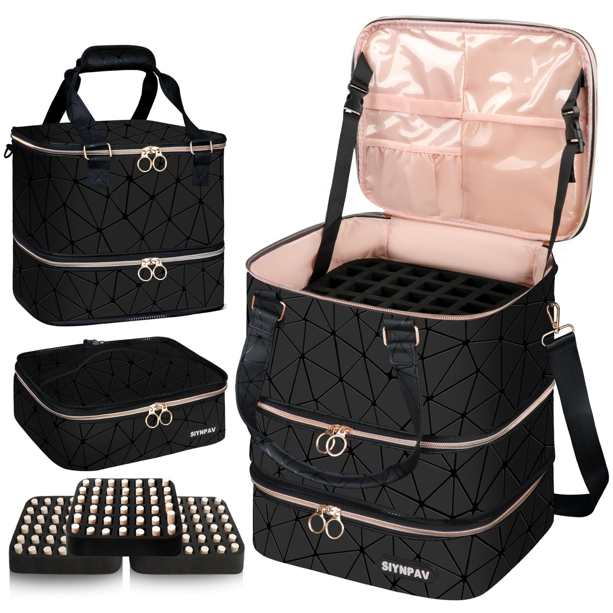 Organisateur de vernis à ongles SIYNPAV noir avec 126 bouteilles