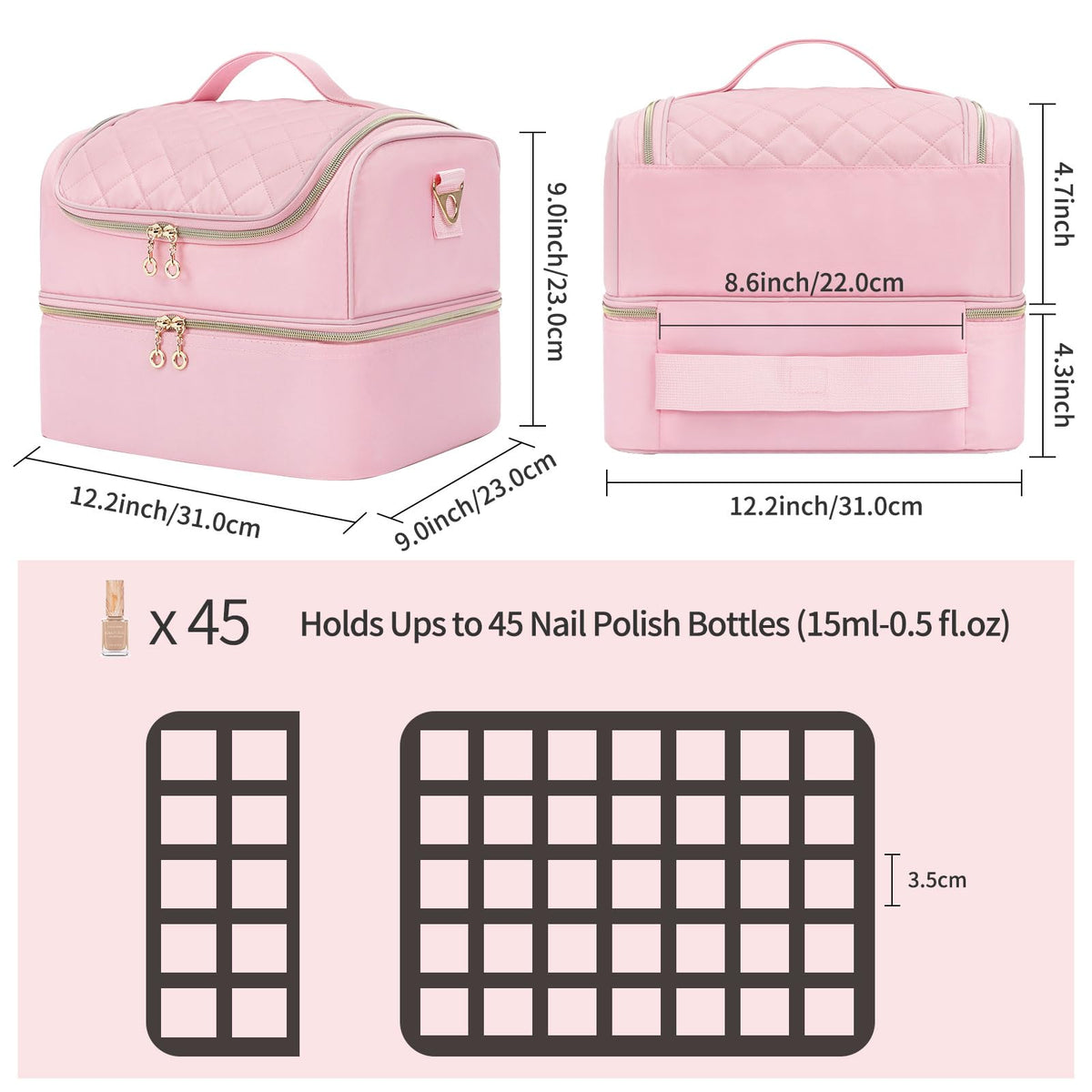 Organisateur de vernis CUBETASTIC ouvert avec compartiments