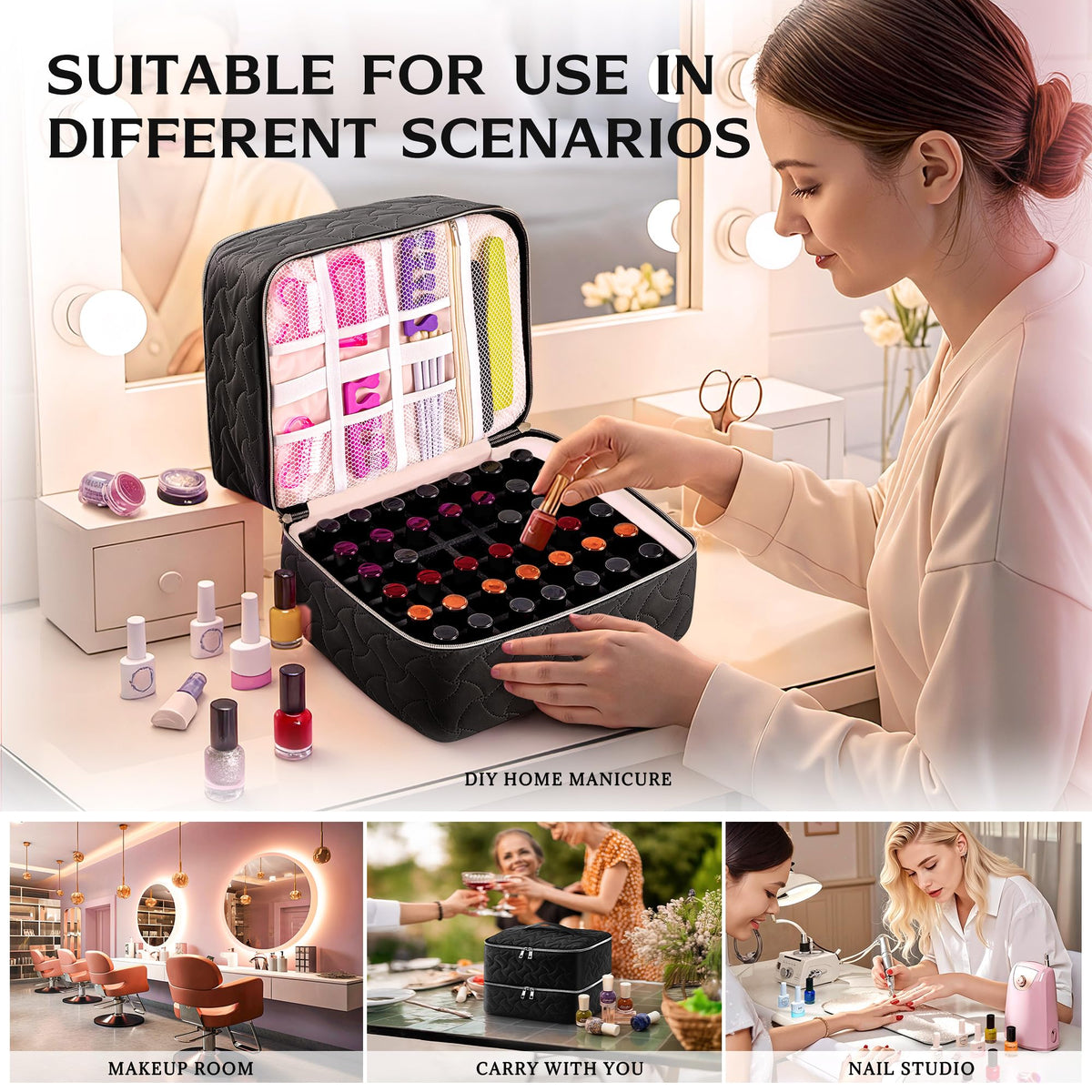 Organisateur de vernis DreamGenius avec vernis et outils d'art d'ongles