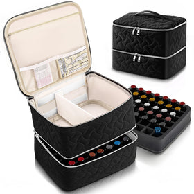 Organisateur de vernis DreamGenius noir vue avant avec 42 bouteilles