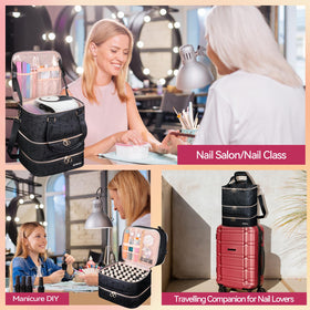 Organisateur de vernis SIYNPAV ouvert avec produits de manucure