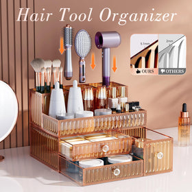 Organisateur en verre trempé avec accessoires de coiffure