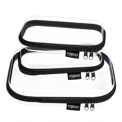 Organisateur rigide transparent YQBRAO, vue avant avec design noir