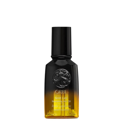 ORIBE Gold Lust Huile Capillaire 50ml vue avant avec bouchon doré
