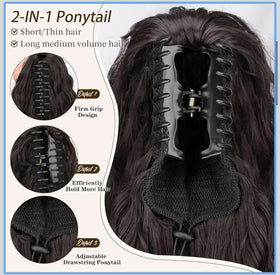 ORSUNCER Extension de Queue de Cheval Bouclée 22" vue latérale