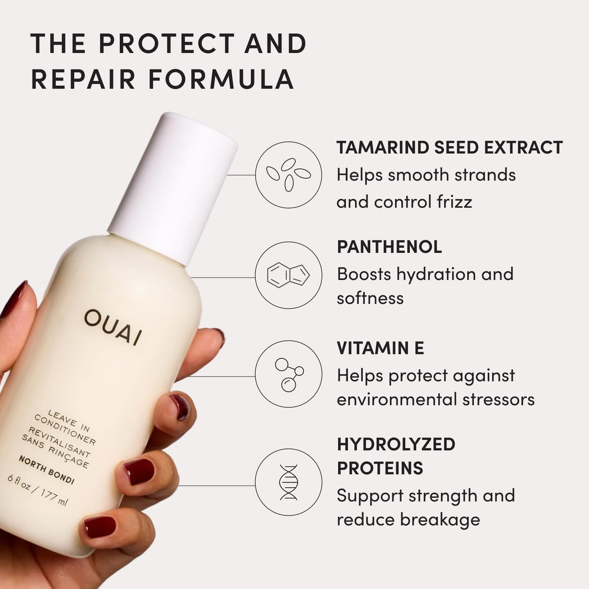 OUAI Après-Shampooing Multitâche sur fond de plage