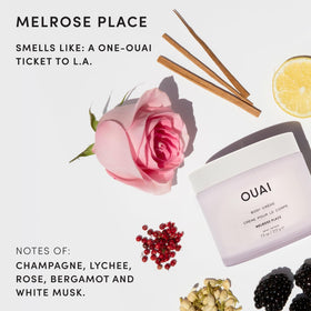 OUAI Crème Corporelle avec un flacon de parfum Melrose Place