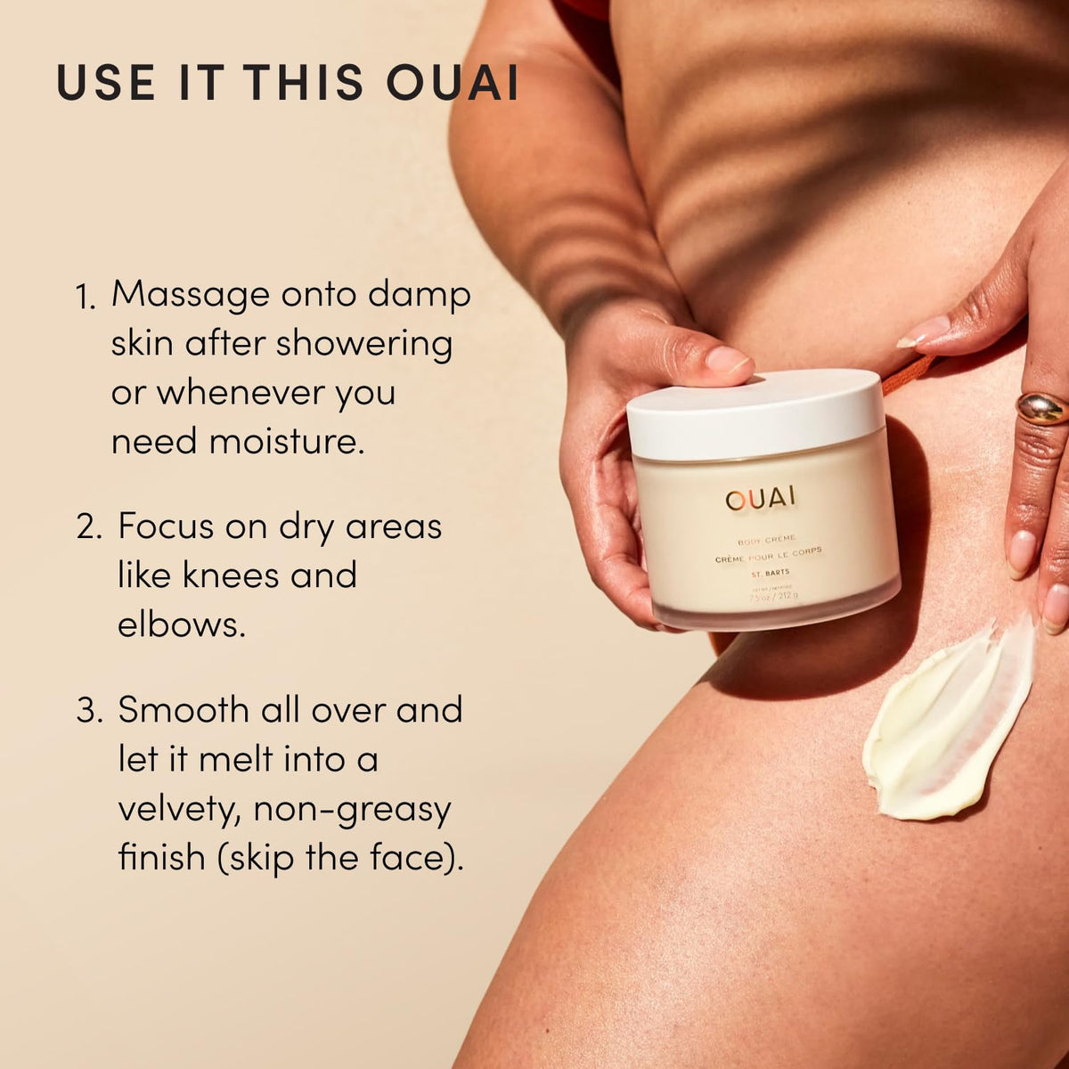 OUAI Crème Corps Hydratante St. Barts vue de côté