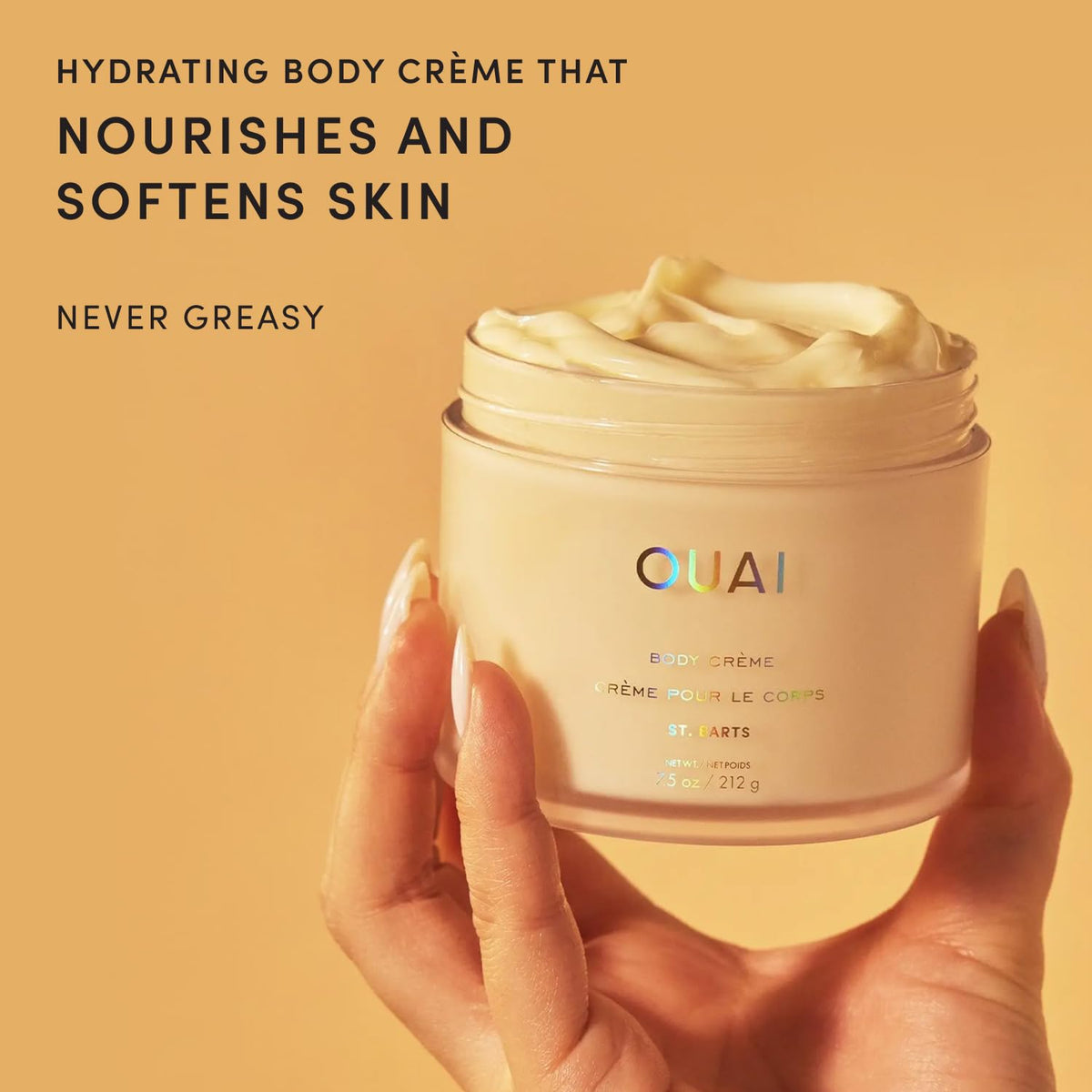 OUAI Crème Corps texture fouettée à l'application