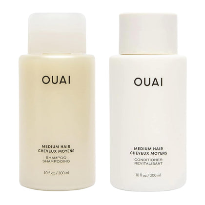 OUAI Shampoo et Après-Shampooing Moyen 10 Fl Oz ensemble avant et arrière