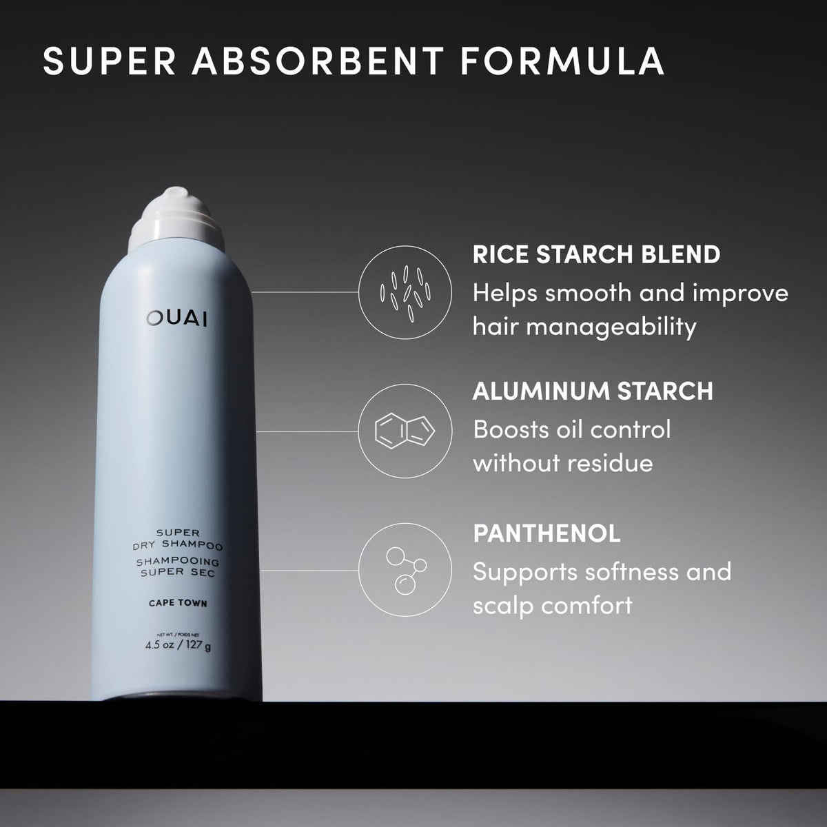 OUAI Shampoo Sec Voyage Cape Town 58g en situation de voyage
