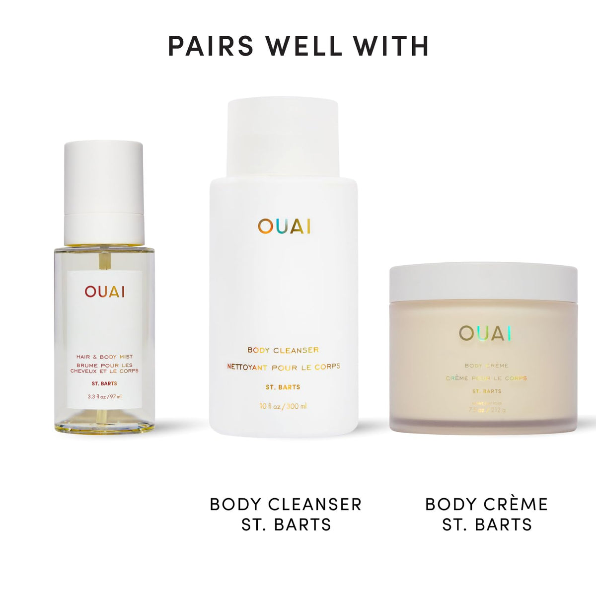 OUAI St. Barts Spray à côté de la crème corporelle