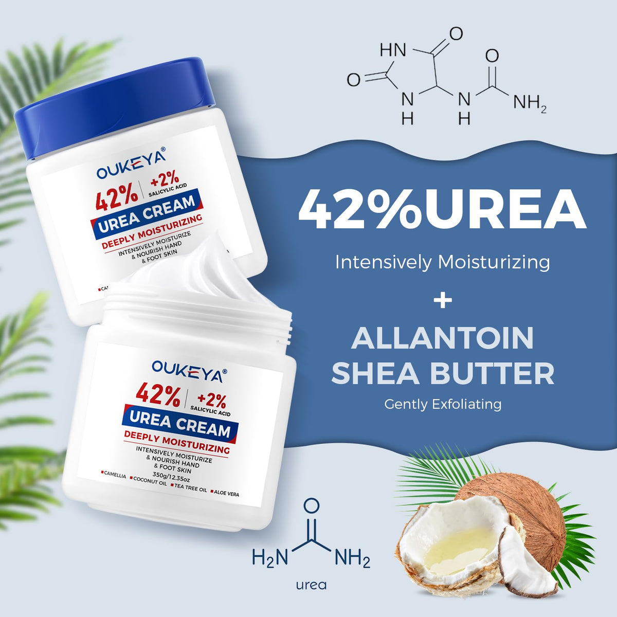 OUKEYA Crème Urea 42% en application sur un pied