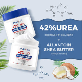 OUKEYA Crème Urea 42% en application sur un pied