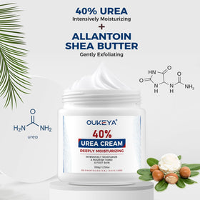 OUKEYA Crème Urée 40% présentation avec des fruits