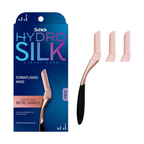Outil de dermaplaning Schick Hydro Silk avec poignée en métal pondéré