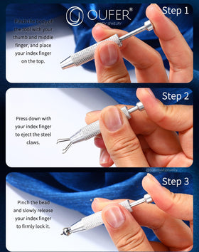 Outil de prise de boules pour piercings dans son emballage