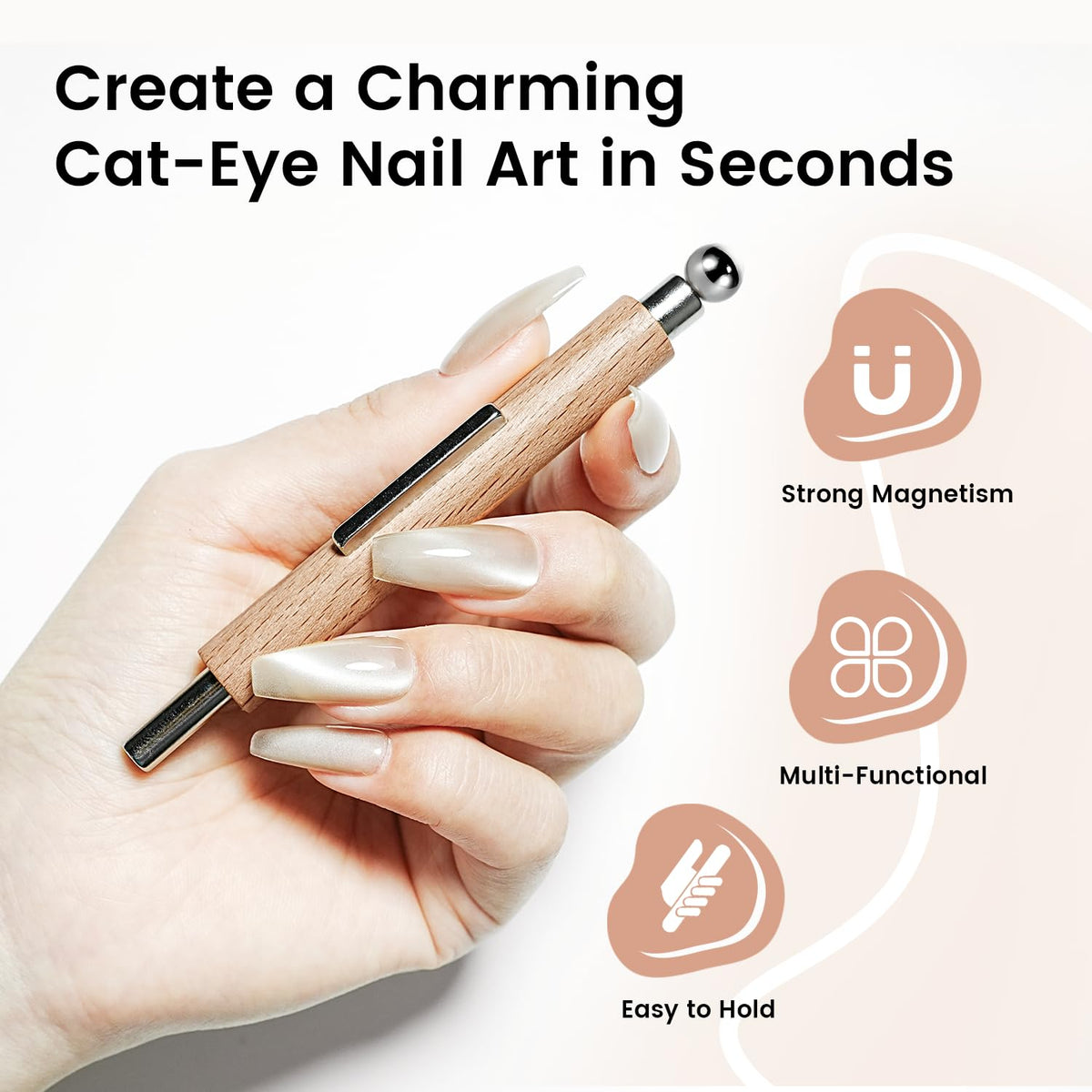 Outil JODSONE Cat Eye en utilisation avec des ongles