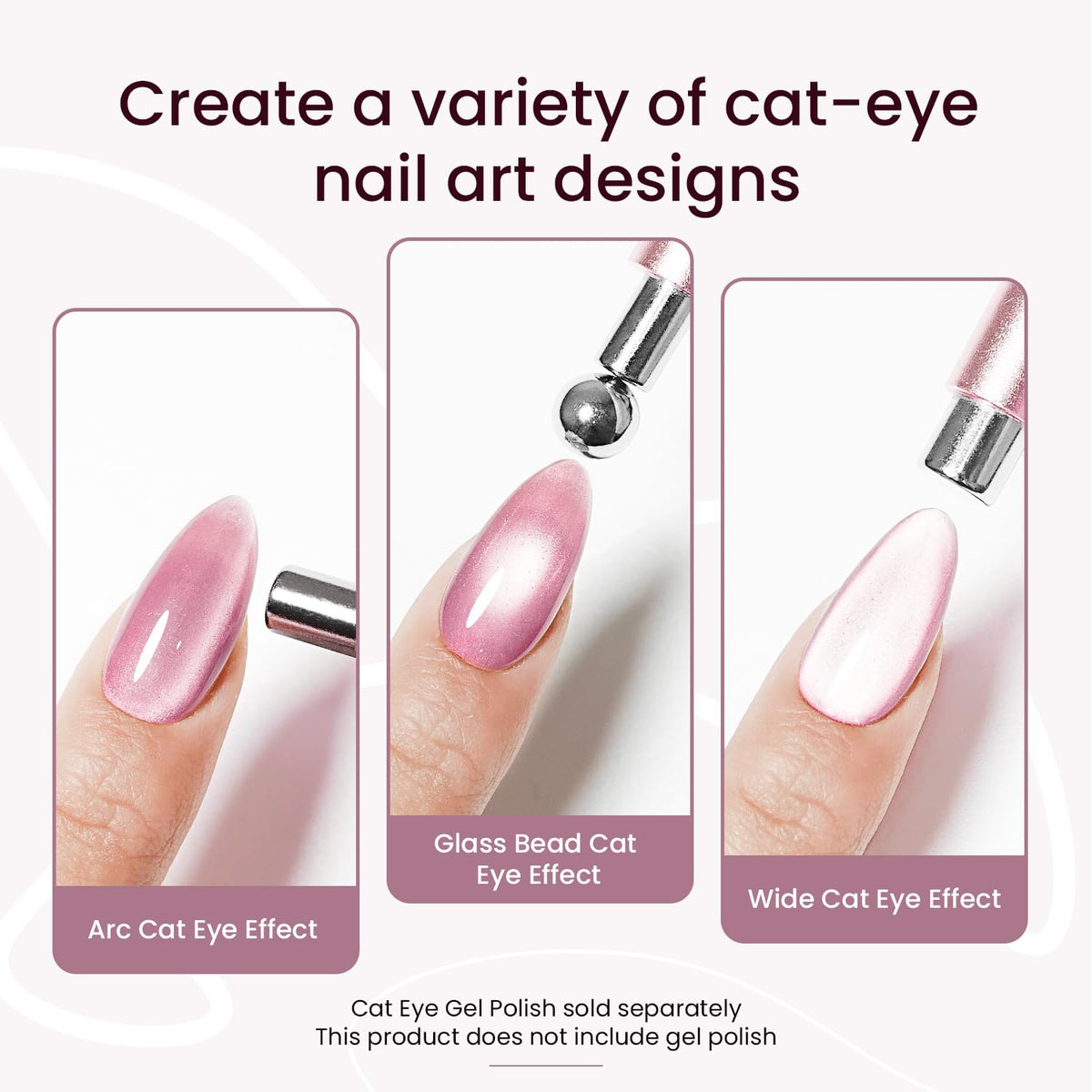 Outil JODSONE pour ongles Cat Eye en action, créant des motifs