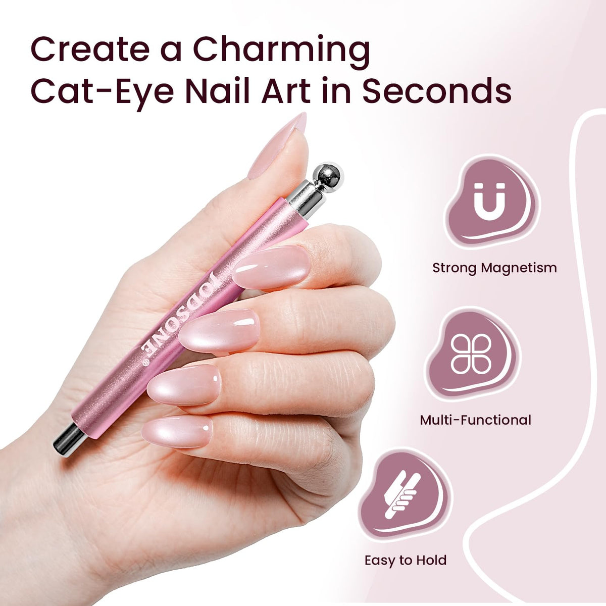 Outil magnétique JODSONE avec effets d'ongles créatifs, vue de dessus