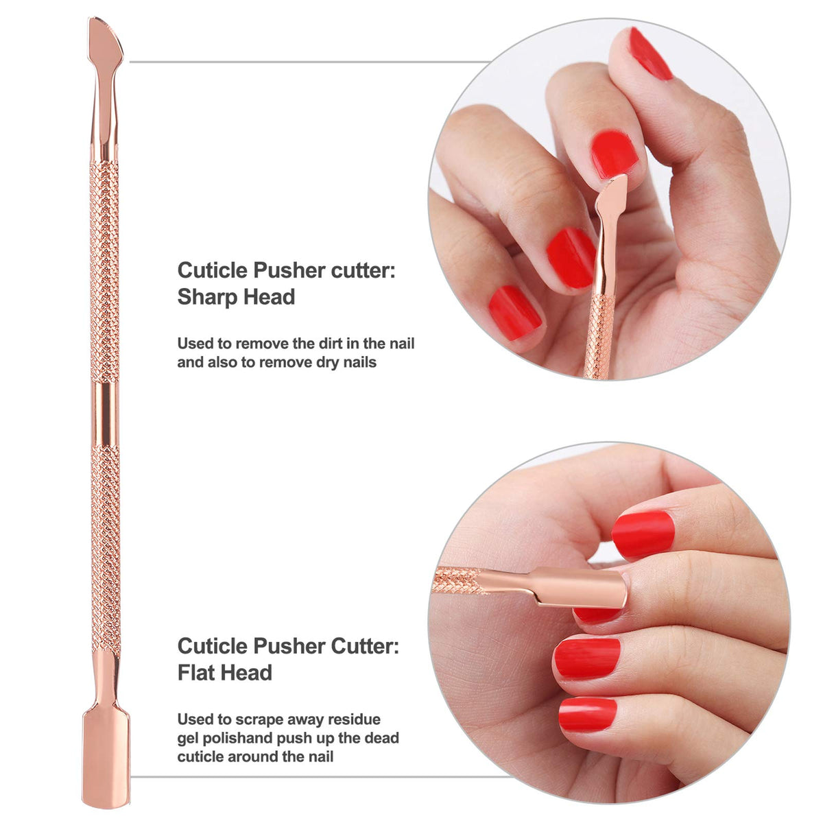 Outils de Manucure YINYIN en Acier Inoxydable, vue latérale
