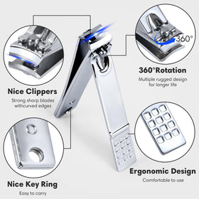 Outils de manucure Yougai en acier inoxydable sur un fond blanc
