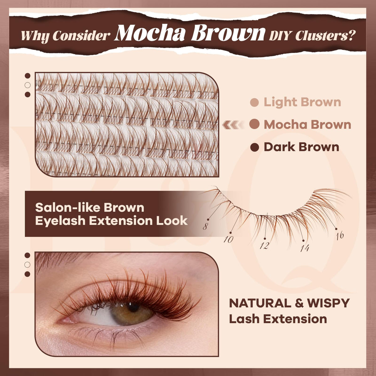 Outils inclus dans le kit de cils B&Qaugen Brown Mochalash