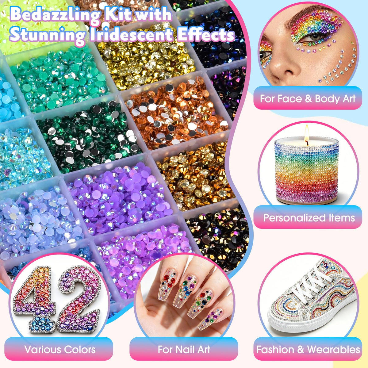 Outils inclus dans le kit de strass Gybver, comprenant une pince et un plateau de tri