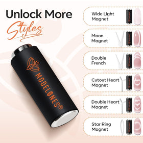 Outils magnétiques pour vernis à ongles en présentation