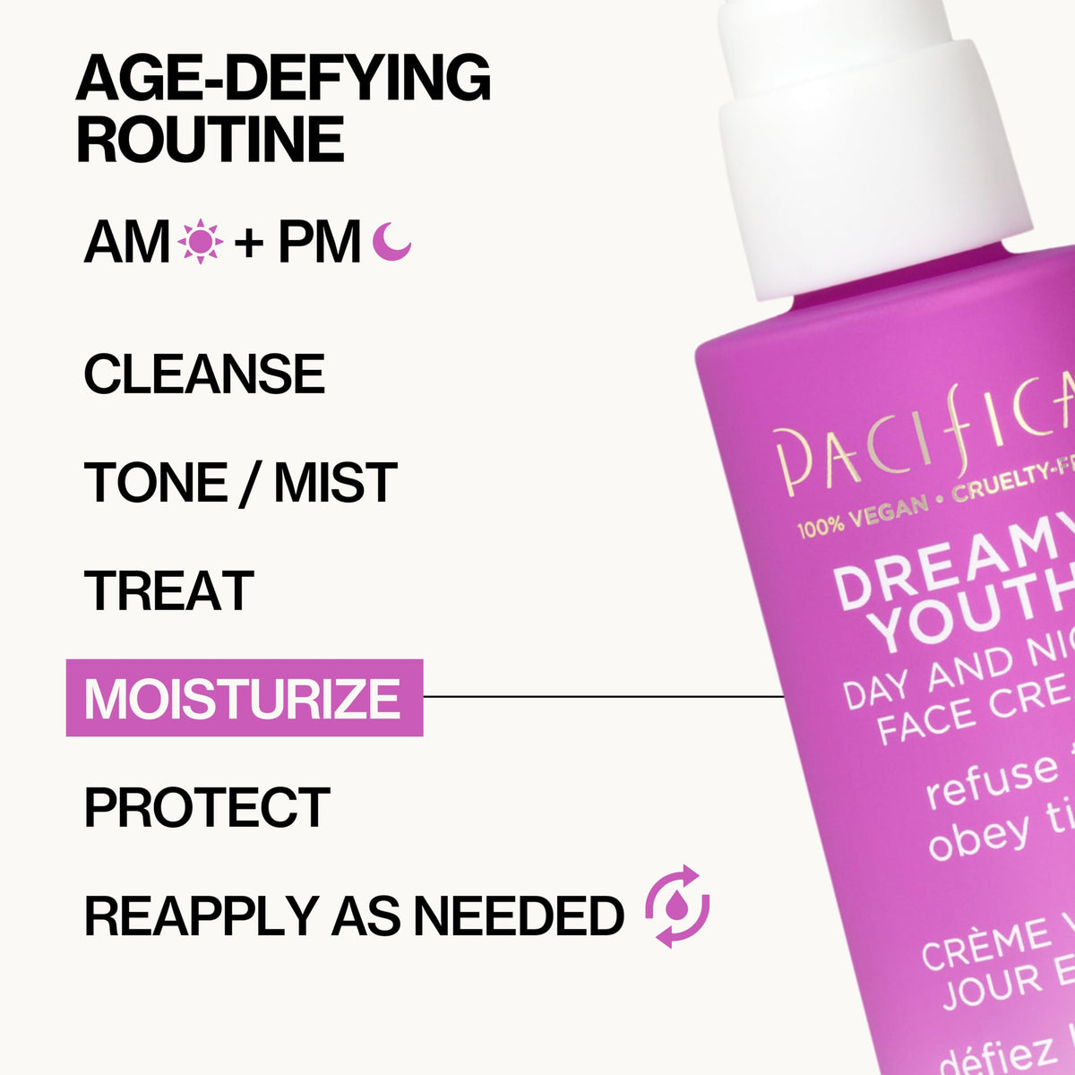 Pacifica Crème Hydratante Visage Vegan 50ml côté montrant la texture