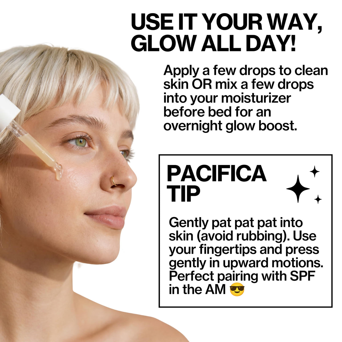 Pacifica Glow Baby sérum avec son emballage en vue latérale