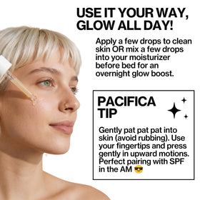 Pacifica Glow Baby sérum avec son emballage en vue latérale