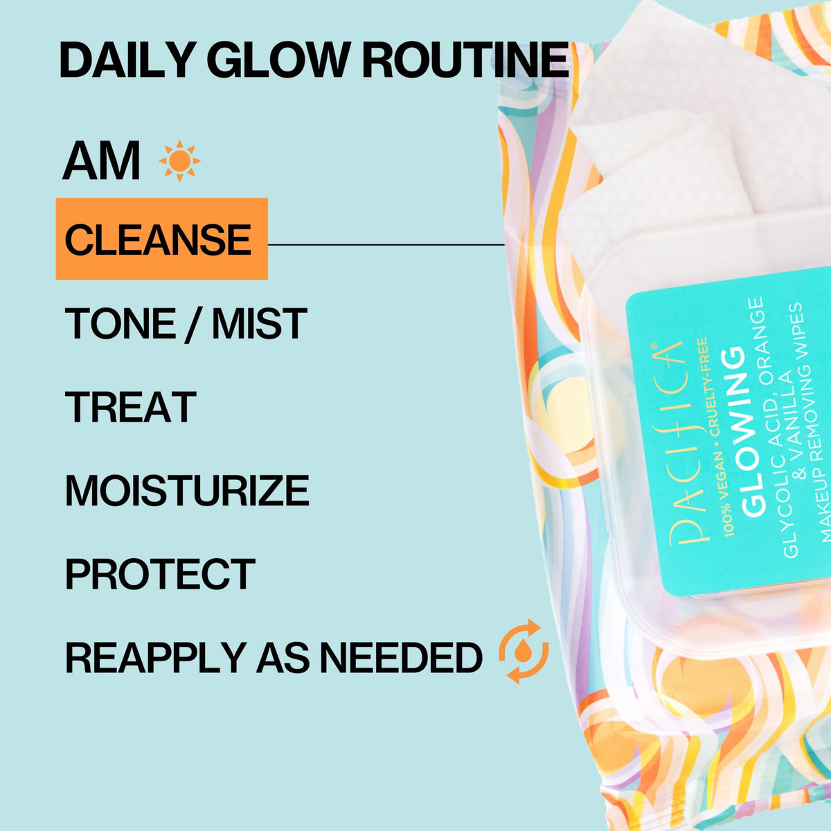 Pacifica lingettes démaquillantes à côté d'autres produits de beauté