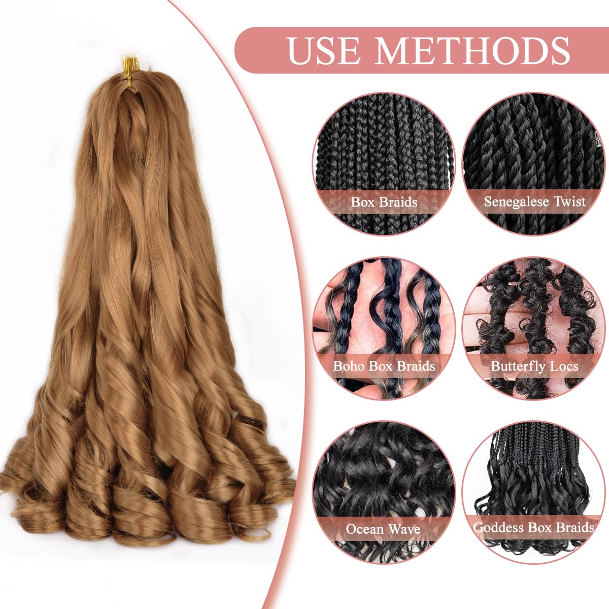 Pack d'extensions de cheveux bouclés Luoyudu
