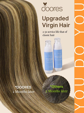 Pack d'extensions de cheveux DOORES montrant les différentes longueurs