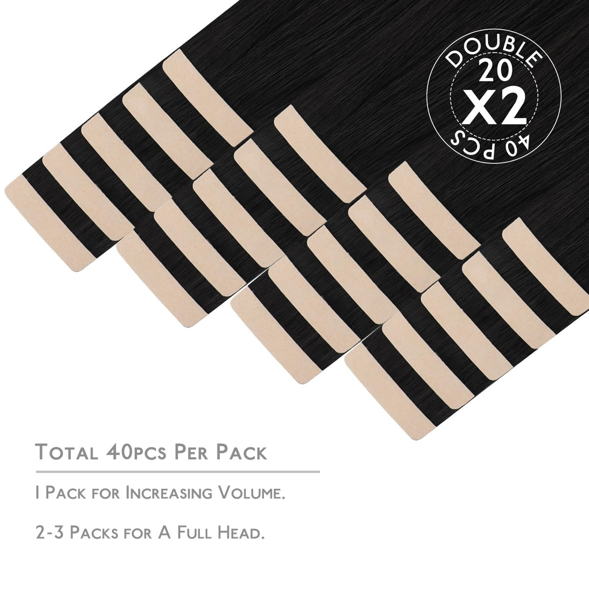 Pack d'extensions de cheveux Wennalife avec bandes de remplacement
