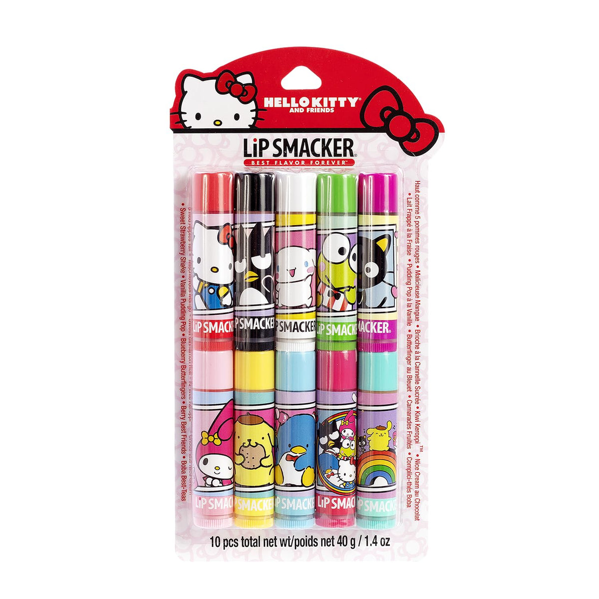 Pack de 10 baumes à lèvres Lip Smacker Hello Kitty vue de face