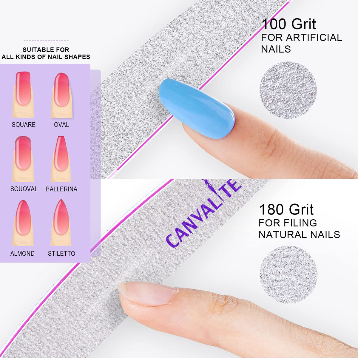 Pack de 10 fichiers à ongles CANVALITE en utilisation
