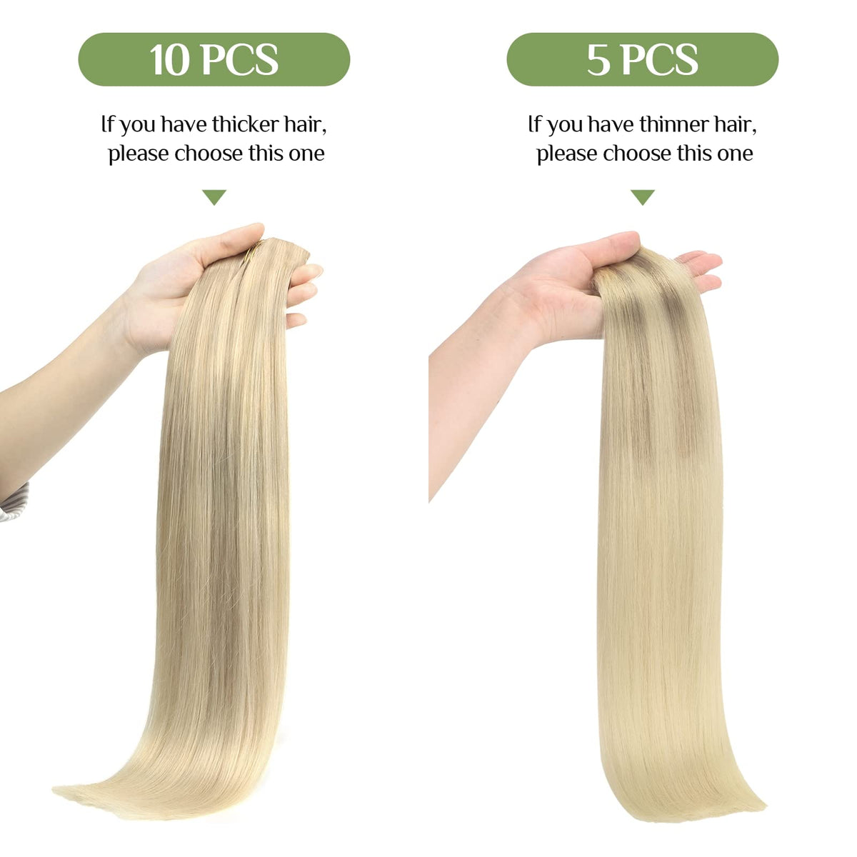 Pack de 10 pièces des extensions capillaires DOORES