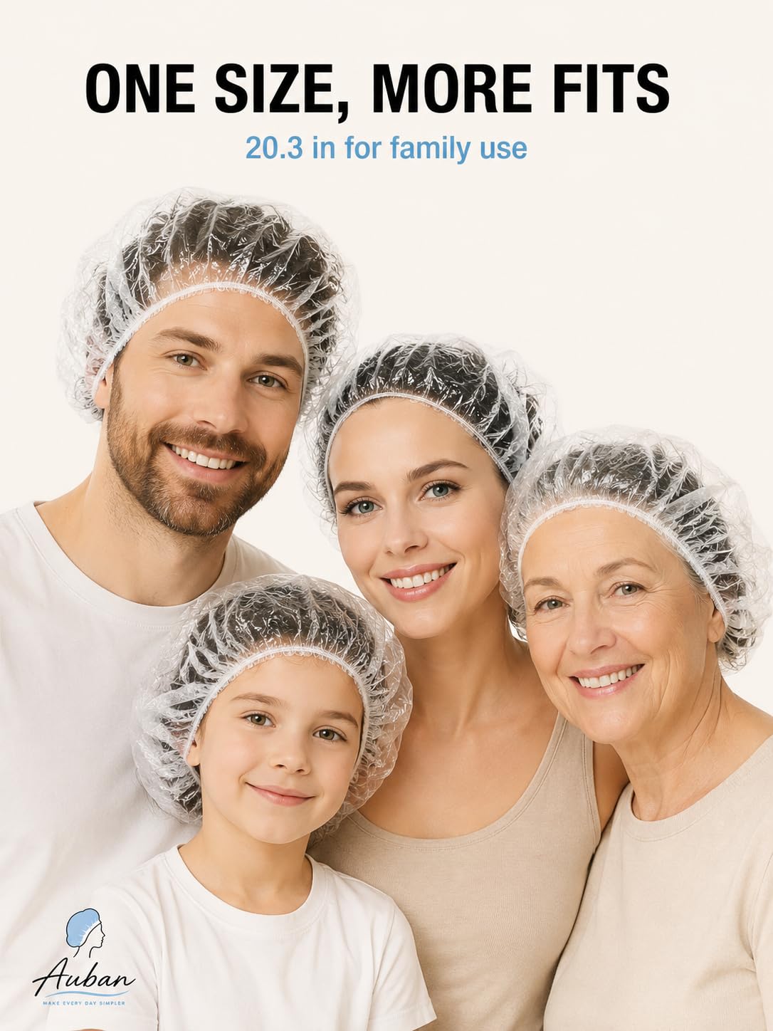 Pack de 100 bonnets de douche jetables Auban