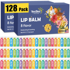 Pack de 128 baumes à lèvres YesBes avec 8 saveurs différentes