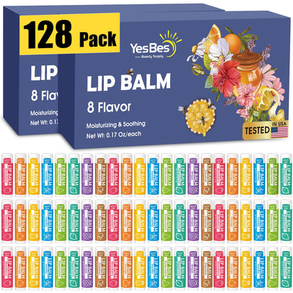 Pack de 128 baumes à lèvres YesBes avec 8 saveurs différentes