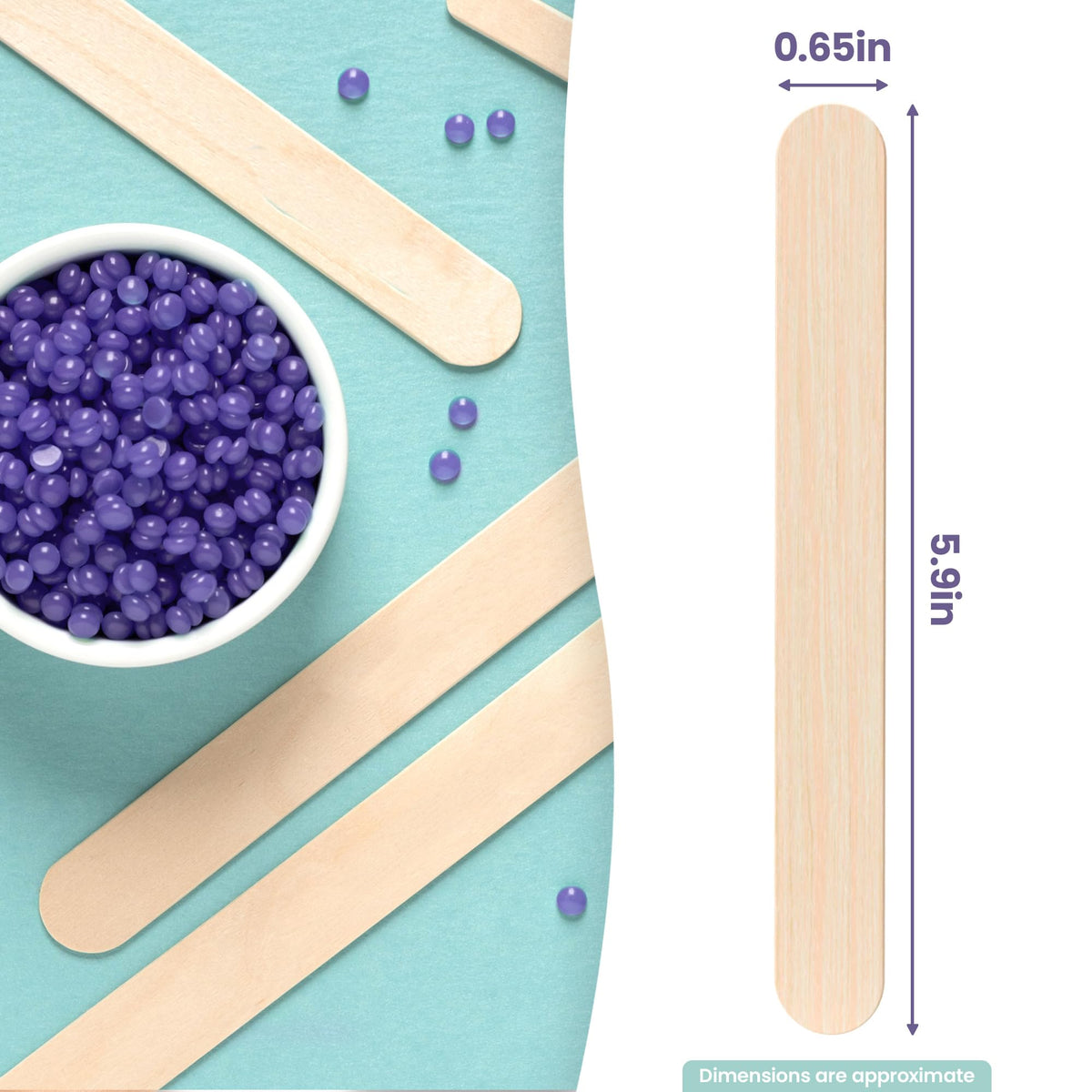 Pack de 150 bâtonnets en bois Tress Wellness, vue d'ensemble