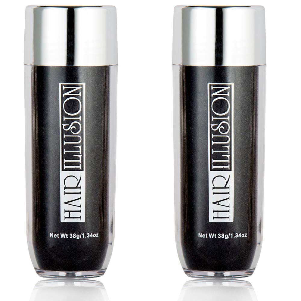 Pack de 2 Hair Illusion Fibres de Cheveux Réels Noires 38g