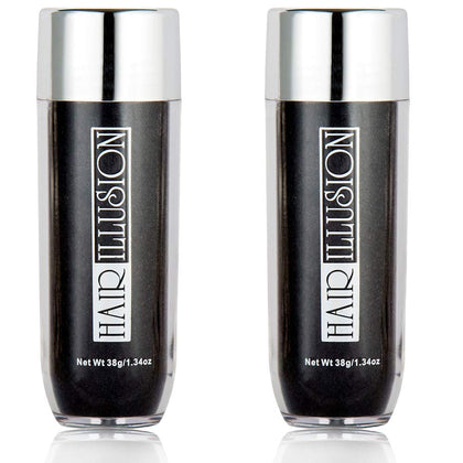 Pack de 2 Hair Illusion Fibres de Cheveux Réels Noires 38g